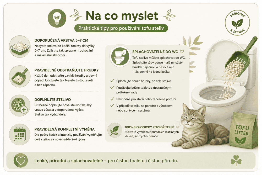 Praktické tipy pro tofu stelivo